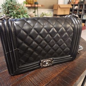 CC Boy Quilted Black Crossbody Handbag